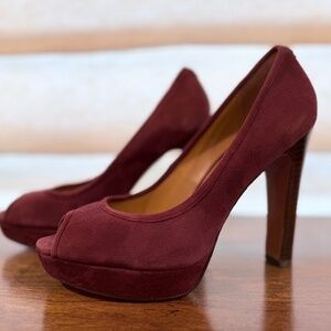 Coach Breana Suede Platform Peep-toe Pumps